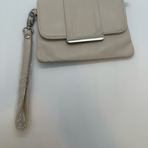 Red Envelope Leather Wristlet Bone/Cream Color - Picture 6 of 6